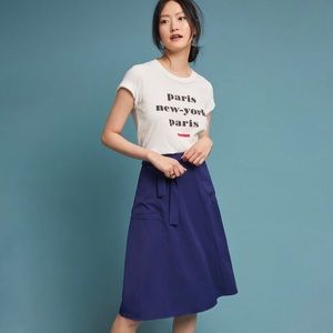 Anthropologie Belted Utility Skirt in Navy, Size Small